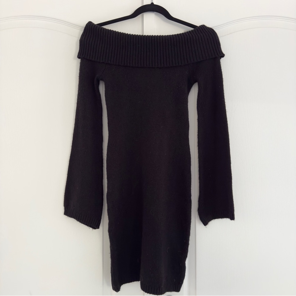 Na-Kd Knitted Fold Over Bell-Sleeve Mini Dress Size XXS - Picture 4 of 11